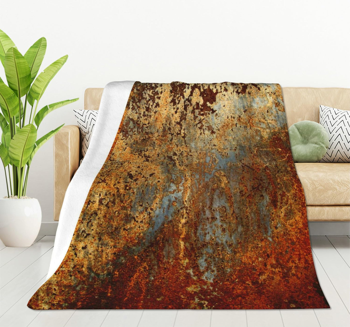 HGOD DESIGNS Brown Rust Colorful Metal Rusty Steel Iron Structure Blanket Throw Blanket Soft Comfortable for Sofa Chair Bed Office 40" x50