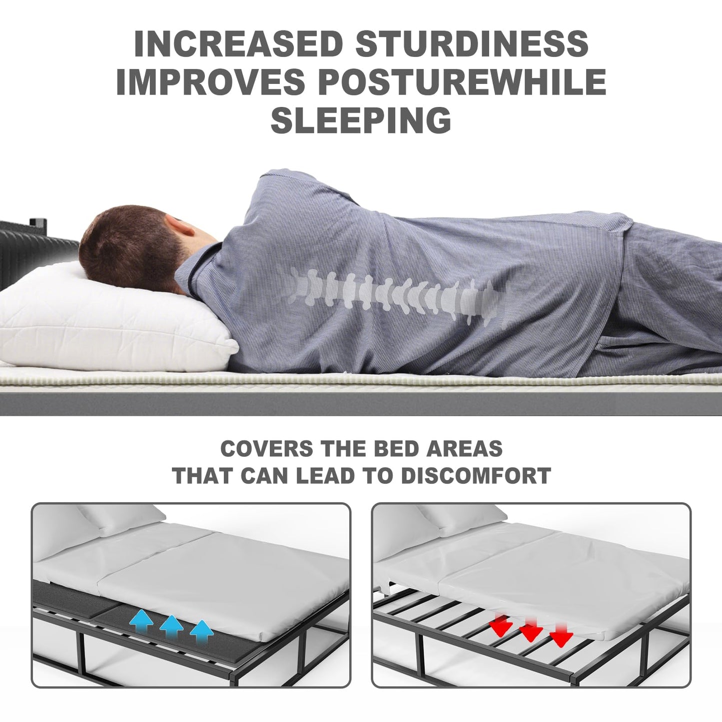 Imperius Folding Spring Box Bunkie Board,10MM, Bed Support Flat Noodles, King Size 76x80'' ﻿ ﻿Light and Thin, Breathable, Noise Minimizing,Moisture Resistant Bunkieboards