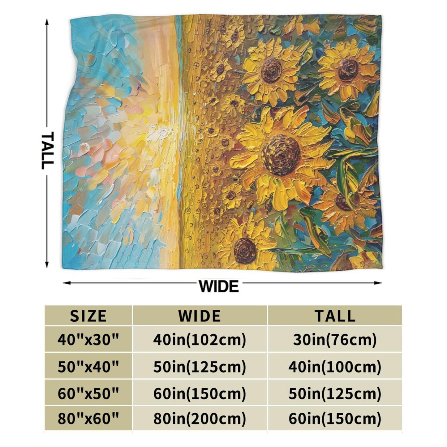 Sunflower Throw Blanket Sunflower Floral Flannel Blankets Flower Fuzzy Plush Super Soft Cozy Warm Decor Gifts for Boys Girls Kids Adults Men Women 40" x 50"