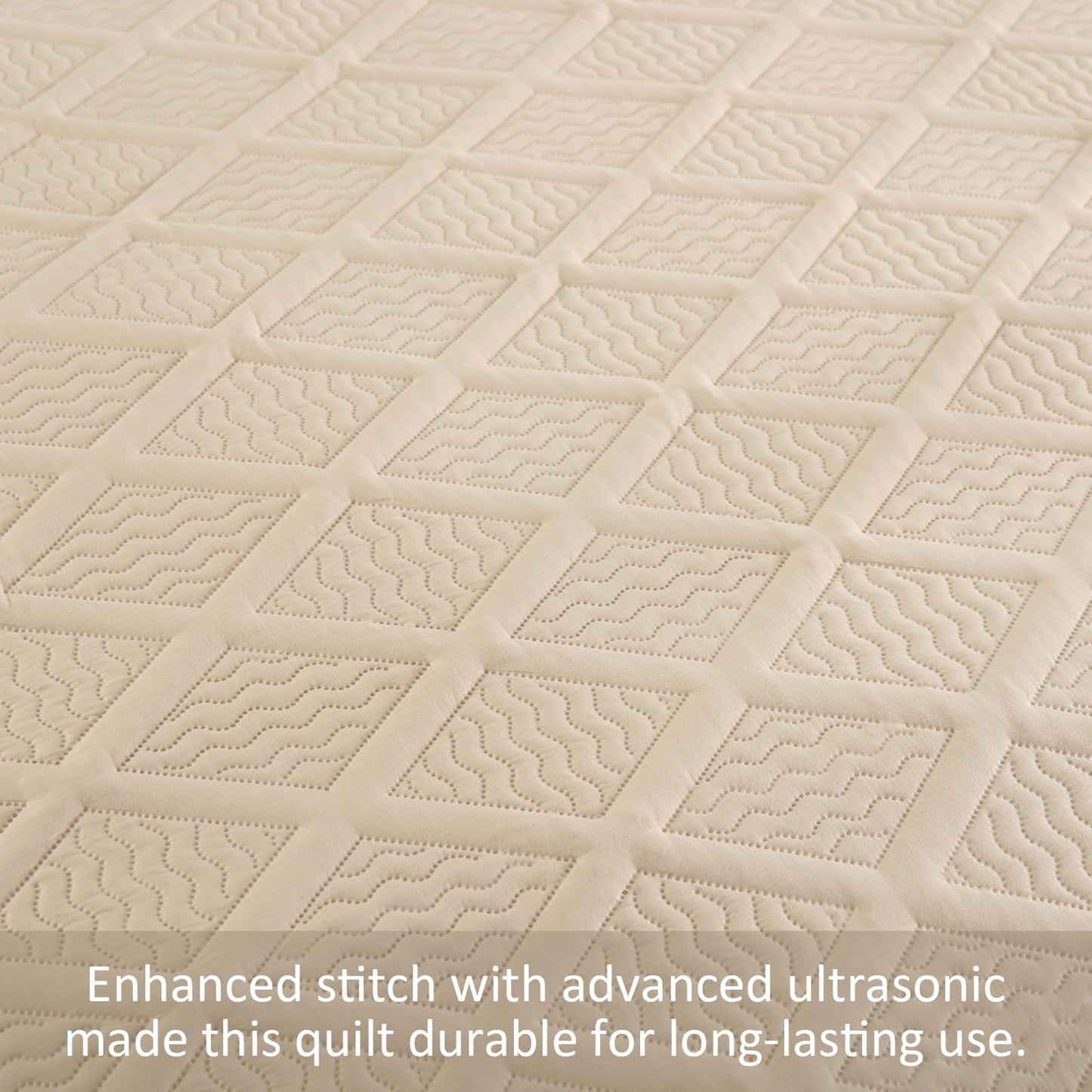 Yiran Camel Quilt Set Queen Size, 3 Piece Reversible Bedspreads Bedding Set, Fall Diamond Pattern Coverlet for All Season with 2 Pillow Shams (Full/Queen, 96x90 Inch)