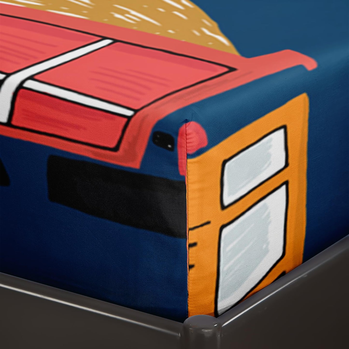 QOOMO Construction Kids Bed Sheets Twin Size,Trucks Print Bedding Sheet Set,4Pcs Excavator Deep Pocket Bed Sets with 1 Fitted Sheet 1 Flat Sheet 2 Pillowcases for Boys Girls Teens