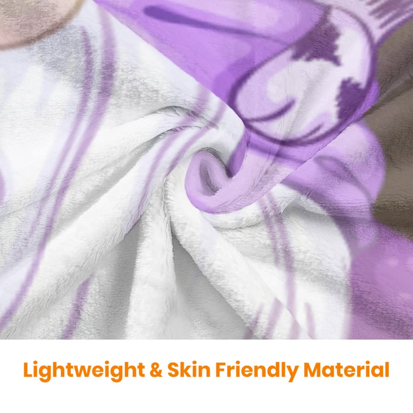 JOOCAR Flannel Bed Blanket Cartoon Sleepy Gnome Purple Cozy&Soft Plush Blankets for Bed Couch Living Room Sofa Chair, 60x80 Inch