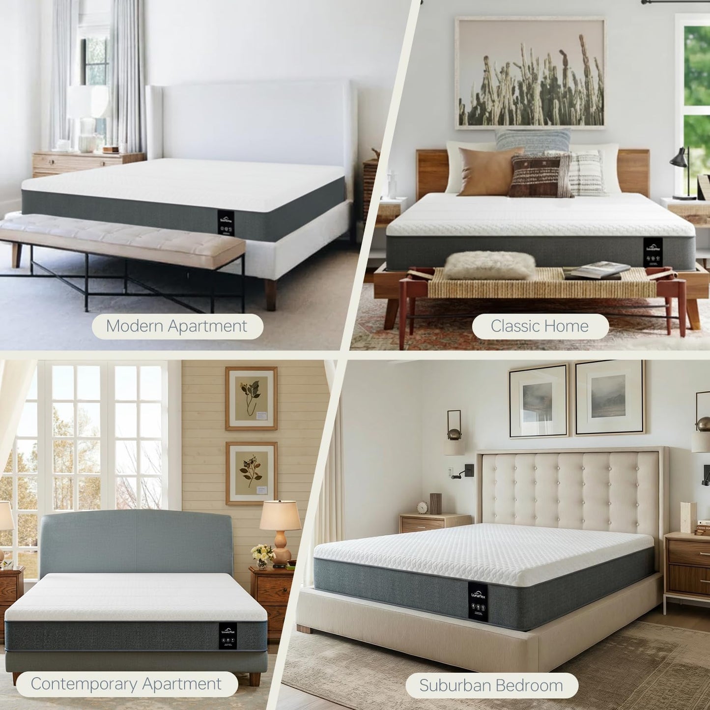Lunarflex Twin 12 Inch Memory Foam Mattress in a Box, Ice Silk Cooling Cover, Medium Soft Feel, Pressure Relief & Motion Isolation, Cooling Bed Mattress
