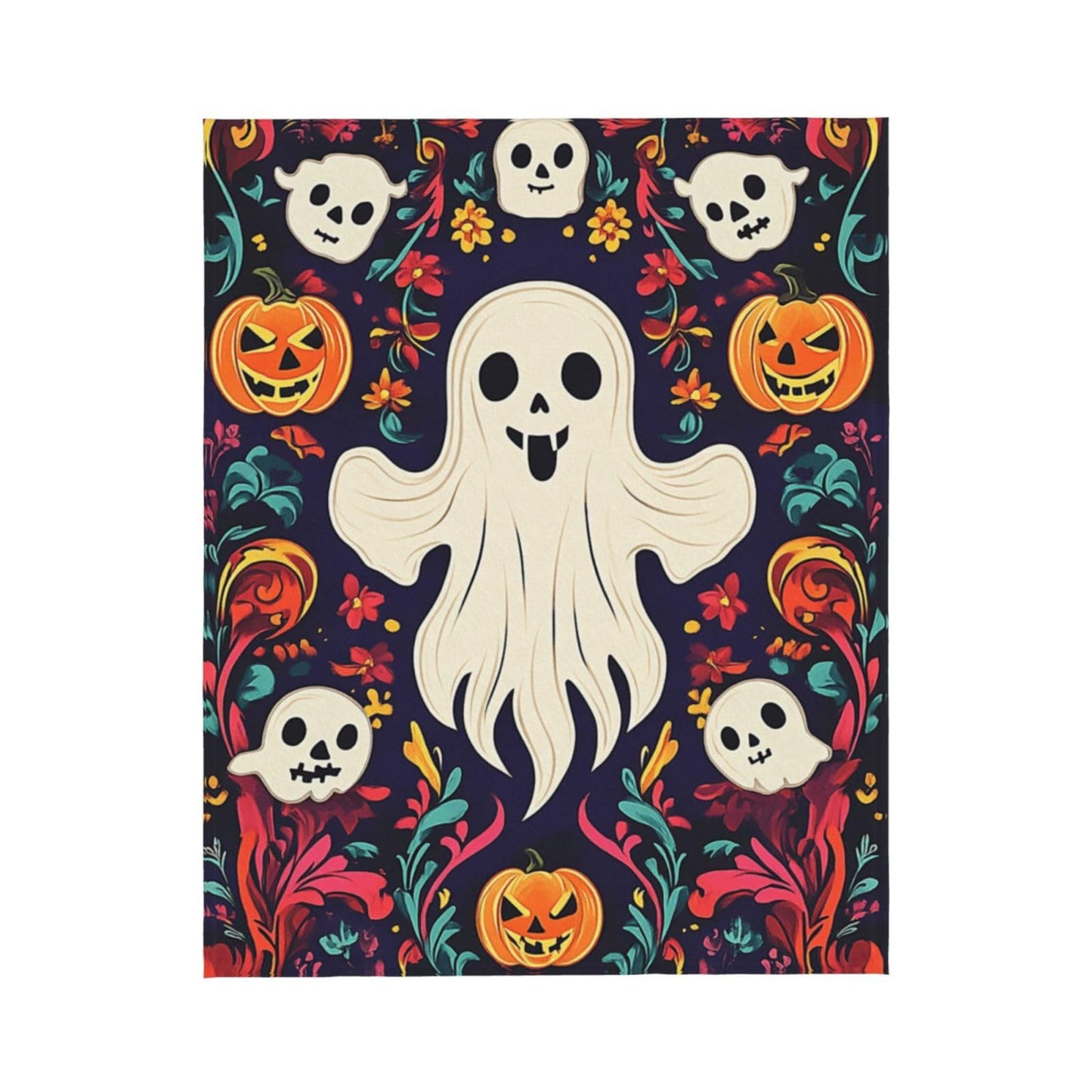 CDSASHCA Spooky Ghosts Flannel Blanket,Cute Design with Floating Phantom Print,Ultra-Soft Fleece for Festival Party Cozy Vibes，Suitable for Sofa,Bed and Office Decoration，Gifts for Friends 40x50 Inch