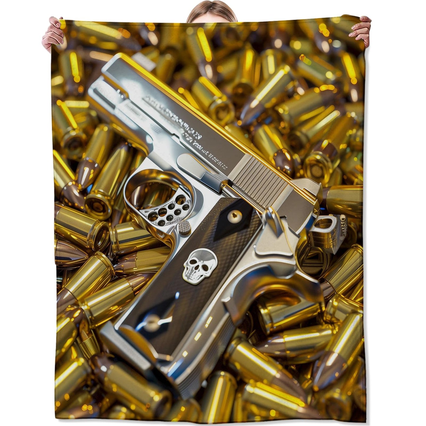 Gun Decor Fleece Throw Blanket for Bed, Sofa, Travel & Camping - Super Soft Cozy Plush Blanket, Gun Gift for Adults & Kids - 50'60'