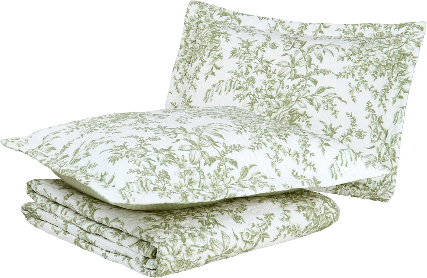 Laura Ashley – Twin Quilt Set, Soft & Lightweight Bedding with Matching Shams, Reversible Floral Room Decor, College Dorm Room Essentials (Bedford Green)