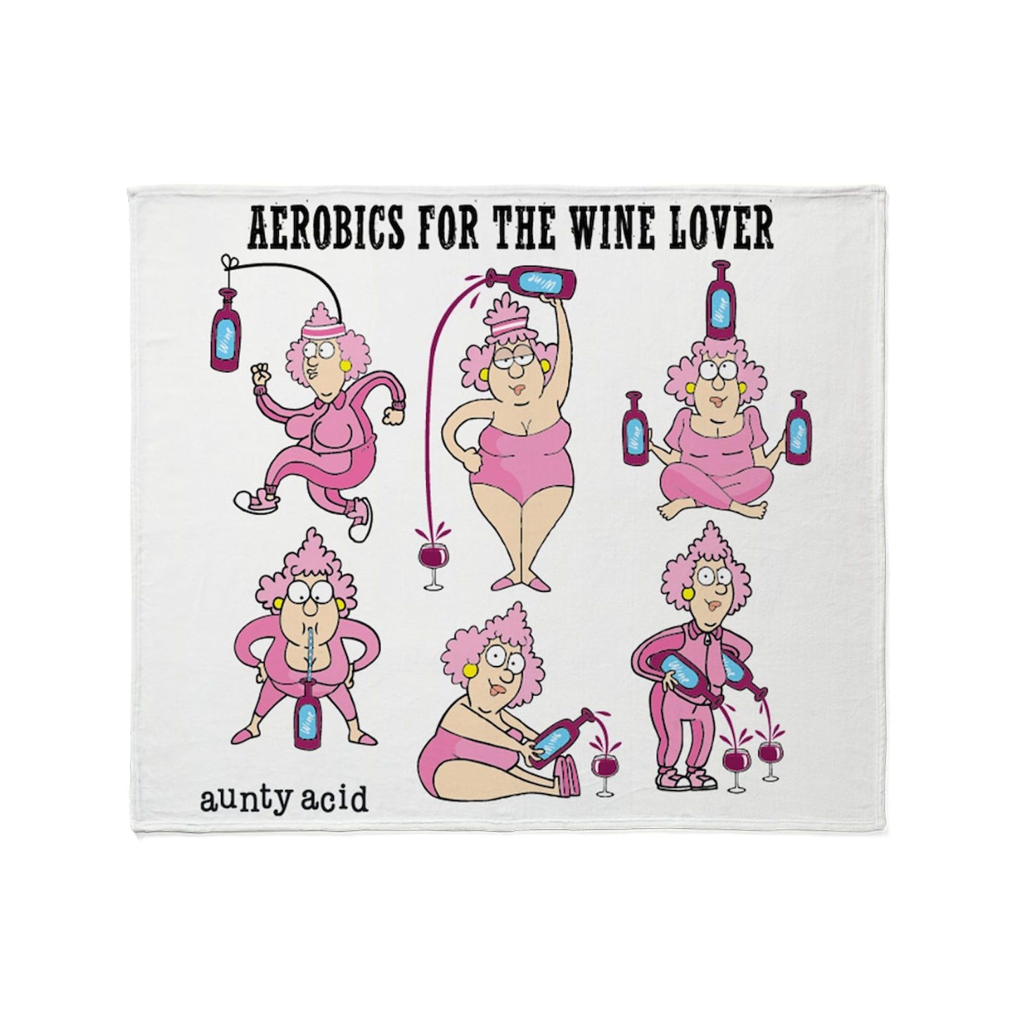 CafePress Wine Aerobics Throw Blanket Super Soft Fleece Plush Throw Blanket, 60"x50"