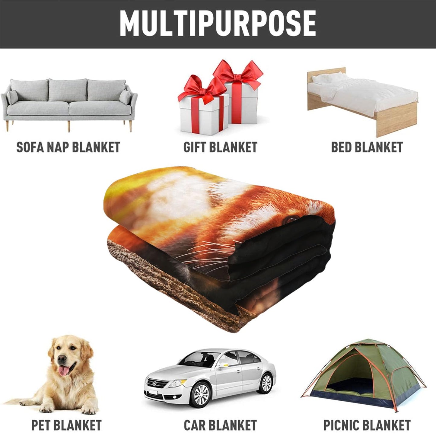 Rstick Red Panda Blanket Cute Little Panda Fleece Blanket Soft Fuzzy Plush Throw Blankets for Couch Bed 50"x60"