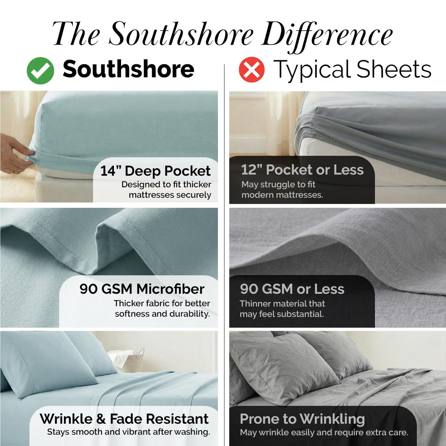 Southshore Fine Living, Inc. 14 Inch Twin Sheets Set Deep Pocket, 4-Piece Microfiber Sheet Set, Pet Hair Resistant Bedding Soft Wrinkle Free Nonpilling Fade Resistant Easy Care - Pink Sheets Twin