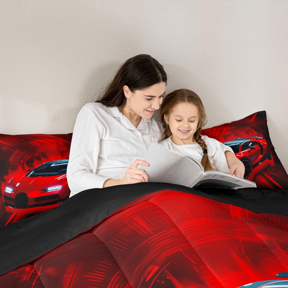 jejeloiu Race car Comforter Set Twin Size Racing Car Bedding Set for Kids Boys Girls Extreme Sports Duvet Quilt Automobile Bedroom Decor Microfiber 2 Pcs with 1 Pillow Cases