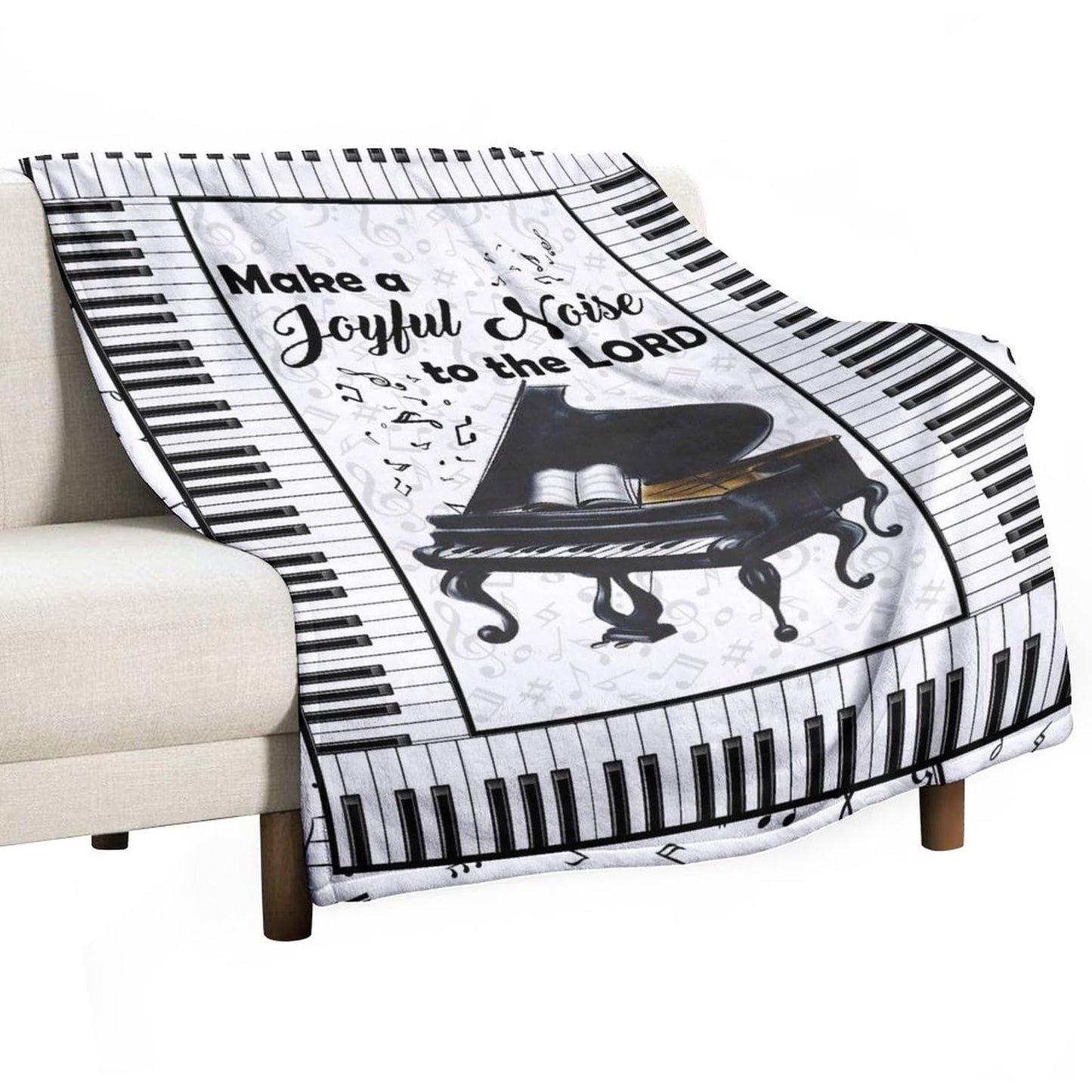 Piano Print Blanket Piano Keys Music Notes Musical Throw Blankets for Couch Sofa Bed Stuff Decor Lightweight Soft Cozy Fleece Plush Warm Flannel Blanket Gifts for Girls Boys Kids Adults 40"x50"