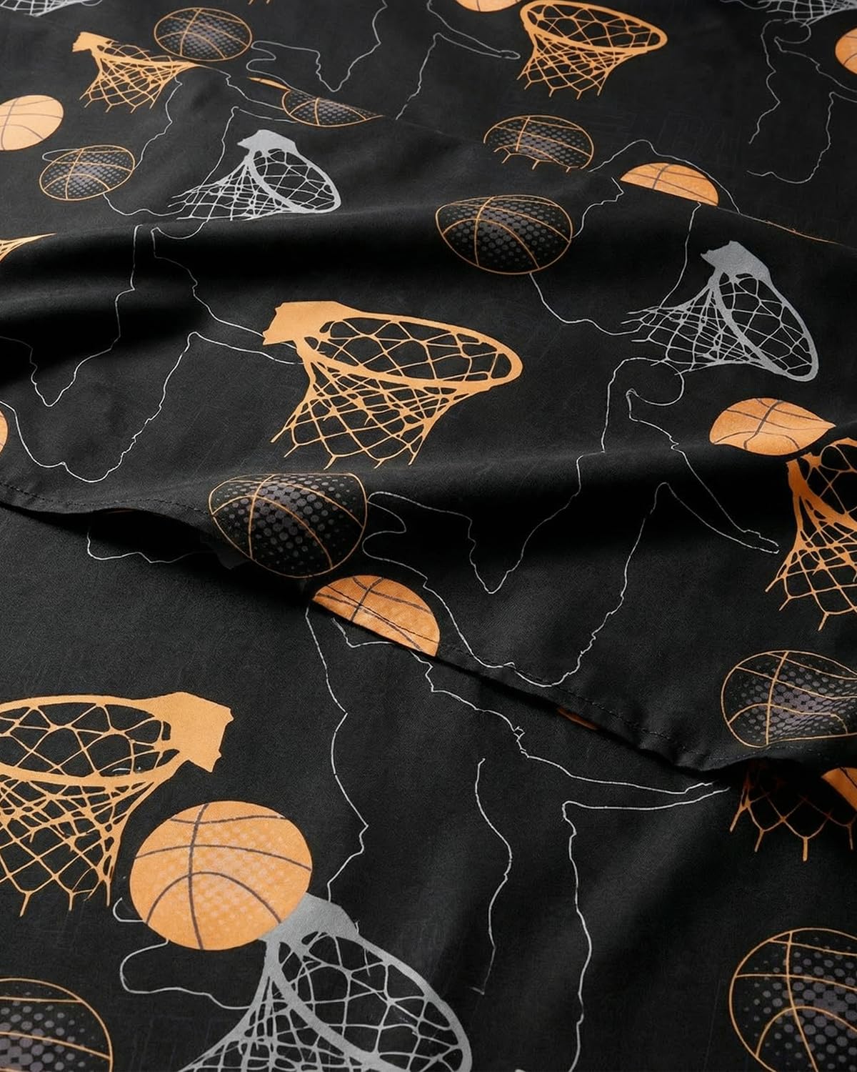CGK Unlimited Kids Halloween Hoops Queen 4 Piece Sheet Set - Boys, Girls, Teens, Toddler - Easy Fit Deep Pockets - Soft, Cooling & Breathable Sheets - Cozy, Fade and Wrinkle Free - Machine Washable
