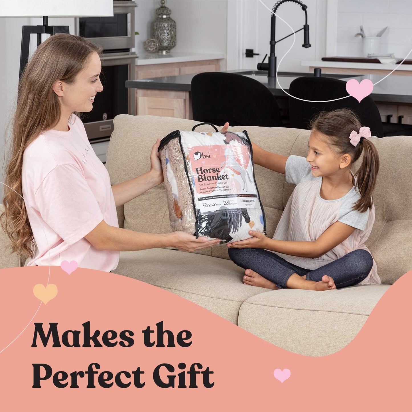 Horse Blanket for Girls - Perfect Horse Gifts for Girls - Soft & Cozy Lightweight 50x60 inch Throw Blanket, Loved by Kids and Granddaughters - Equestrian Gifts for Women
