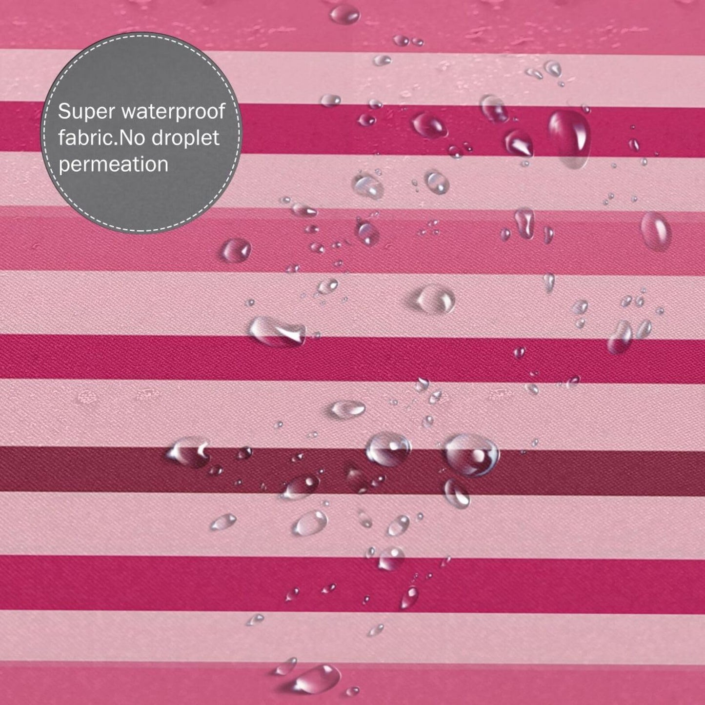 HSYOYO Pink Red Striped Shower Curtains for Bathroom Waterproof Shower Curtain Set with 12 Plastic Hooks Washable Bathroom Curtain Modern Bathroom Decor 72" W x 72" L