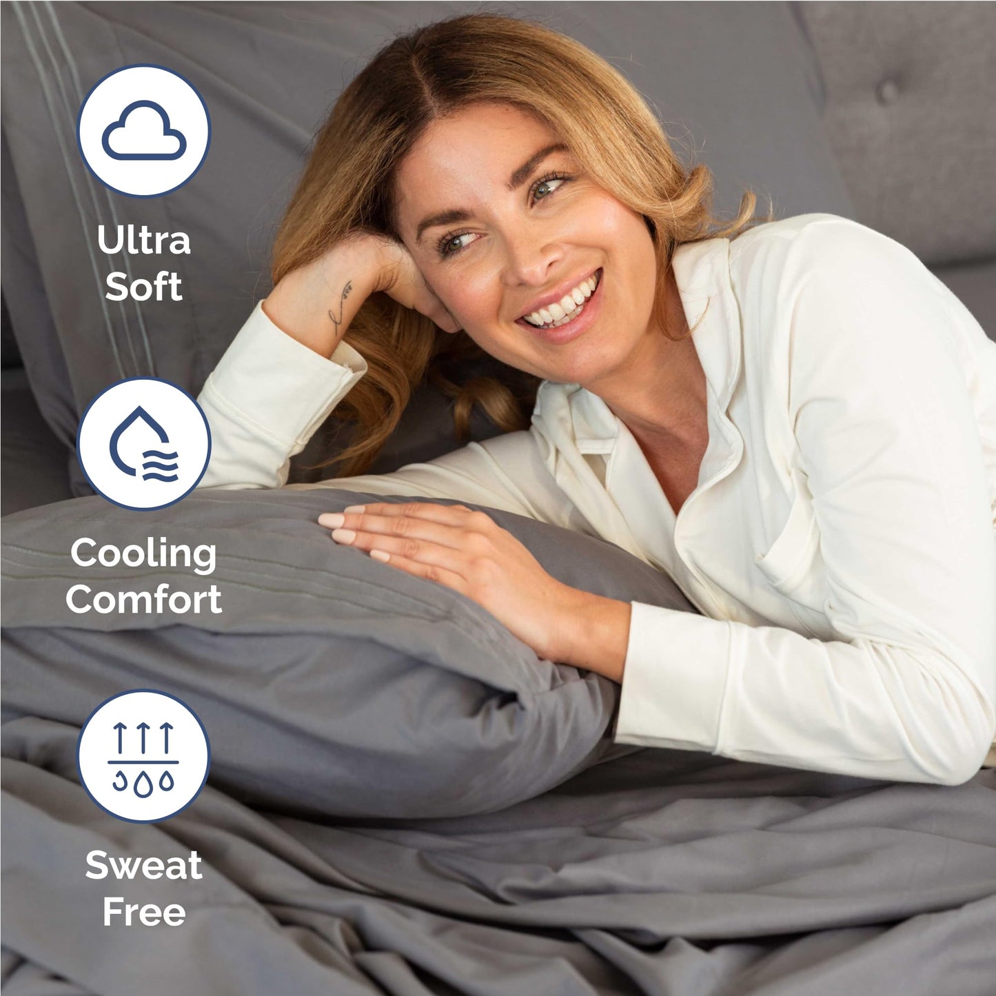 Full Size 4 Piece Sheet Set - Comfy Breathable & Cooling Sheets - Hotel Luxury Bed Sheets for Women & Men - Deep Pockets, Easy-Fit, Extra Soft & Wrinkle Free Sheets - Dark Grey Oeko-Tex Bed Sheet Set