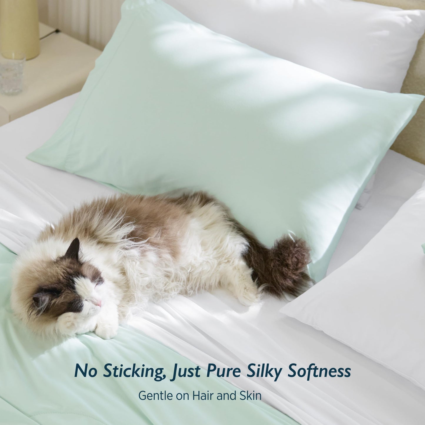Breescape Cooling Pillow Cases King Size Set of 2, BlendTek™ Cooling Technology for Hot Sleepers & Night Sweats, Silky Soft Cool Pillowcases for Hair & Skin Care, 20" x 36", Mint Green