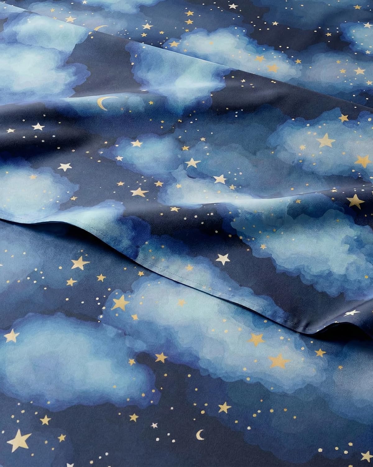 CGK Unlimited Kids Starry Sky Queen 4 Piece Sheet Set - Boys, Girls, Teens, Toddler - Easy Fit Deep Pockets - Soft, Cooling & Breathable Sheets - Cute, Cozy, Fade and Wrinkle Free - Machine Washable