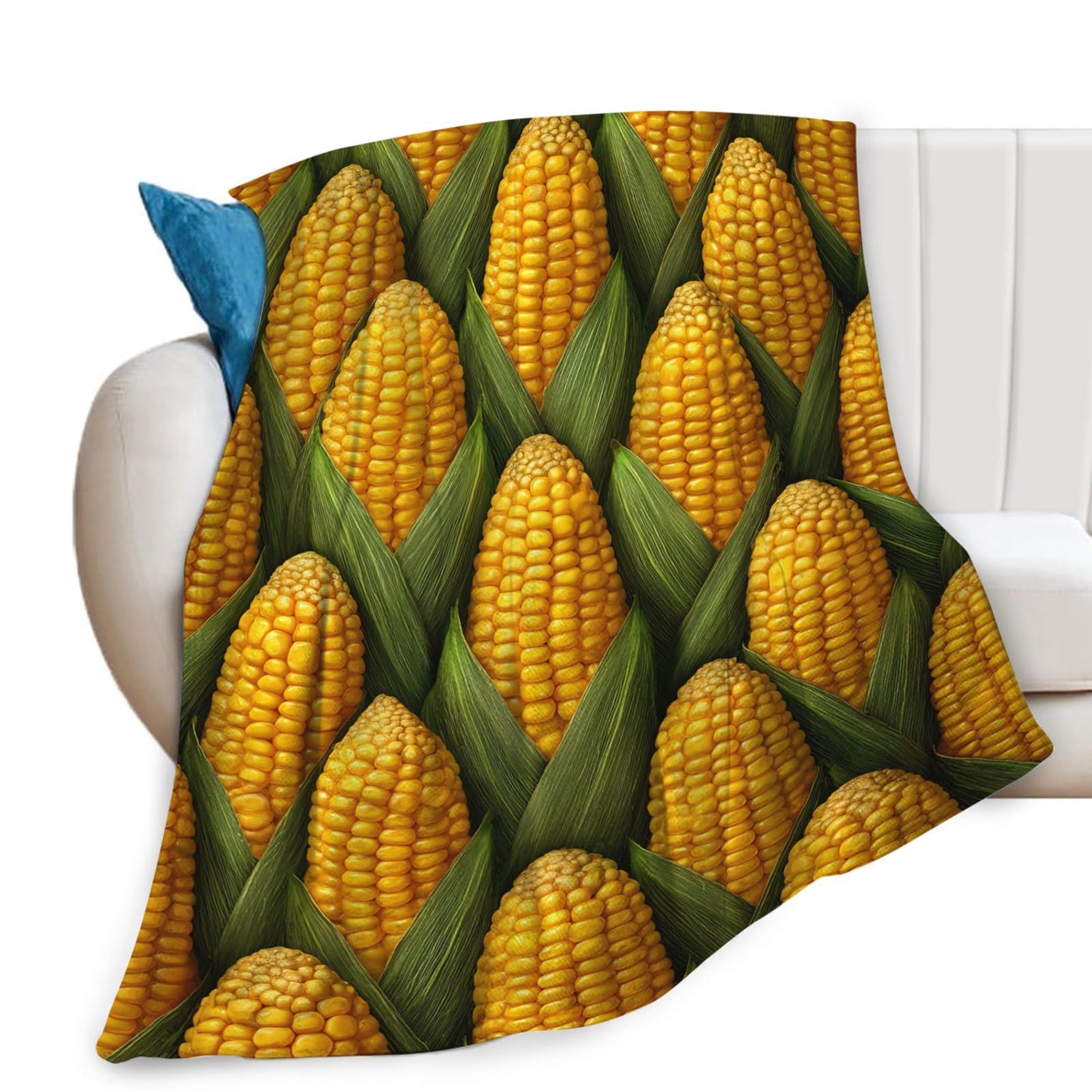 Corn Lover Blanket for Women Girls, Corn Flannel Throw Blanket, Cozy Fleece Soft Stuff Blankets Gift for Kids Couch Sofa Bed 50" x 40"