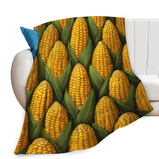 Corn Lover Blanket for Women Girls, Corn Flannel Throw Blanket, Cozy Fleece Soft Stuff Blankets Gift for Kids Couch Sofa Bed 50" x 40"