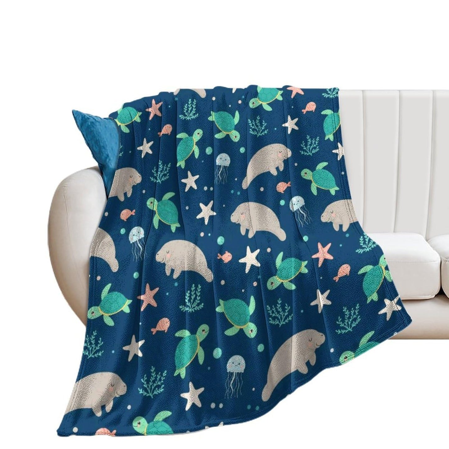 Fashion Home Decor Soft Throw Blanket, Cozy Warm Blanket for Bed, Sofa and Couch Compatible with Manatees