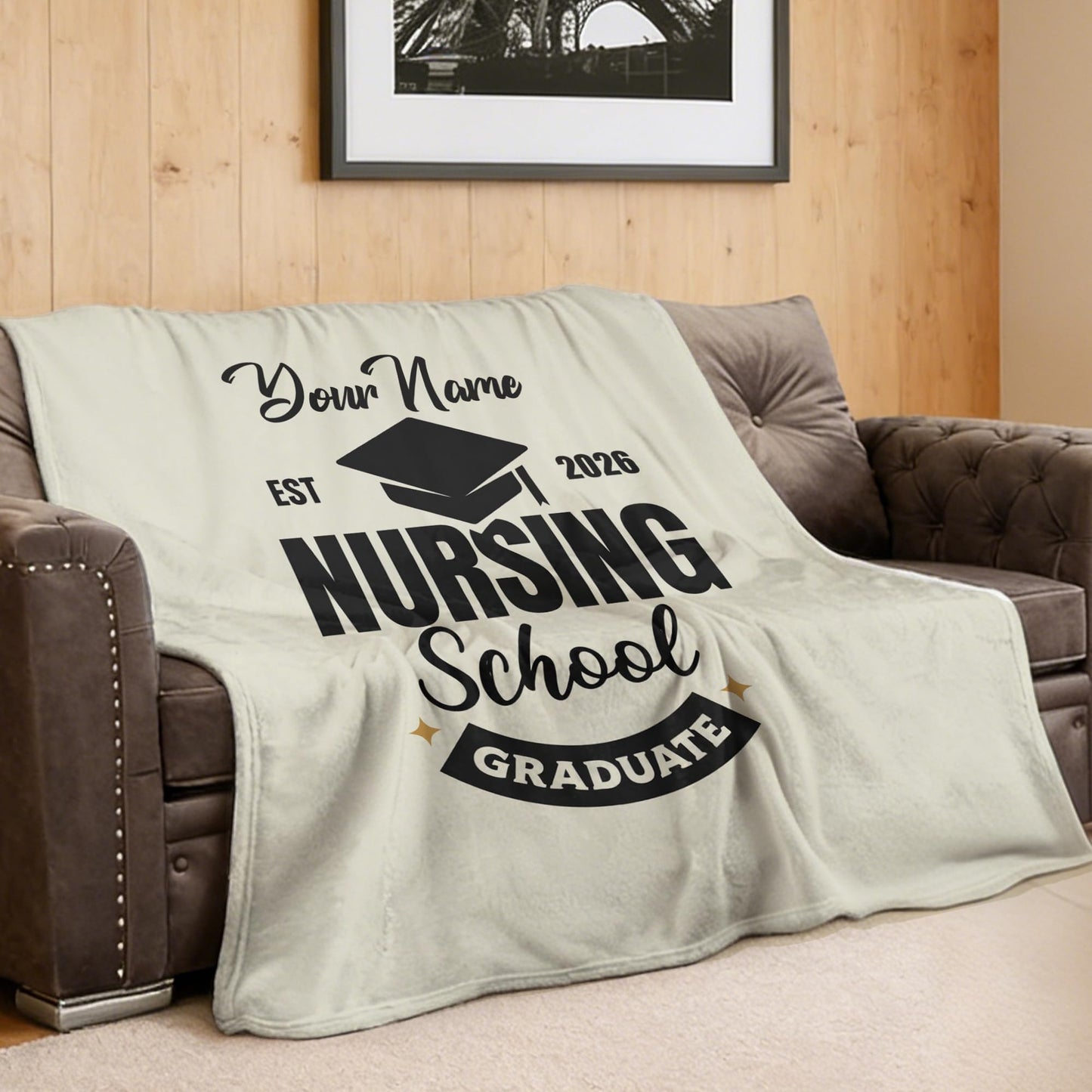 Ipplee Personalized Nurse Graduation Gift, Custom Photo & Name Blanket for Nursing Student, Class of 2026 Future Nurse Gifts, New Practical Nurses Keepsake, Soft Throw
