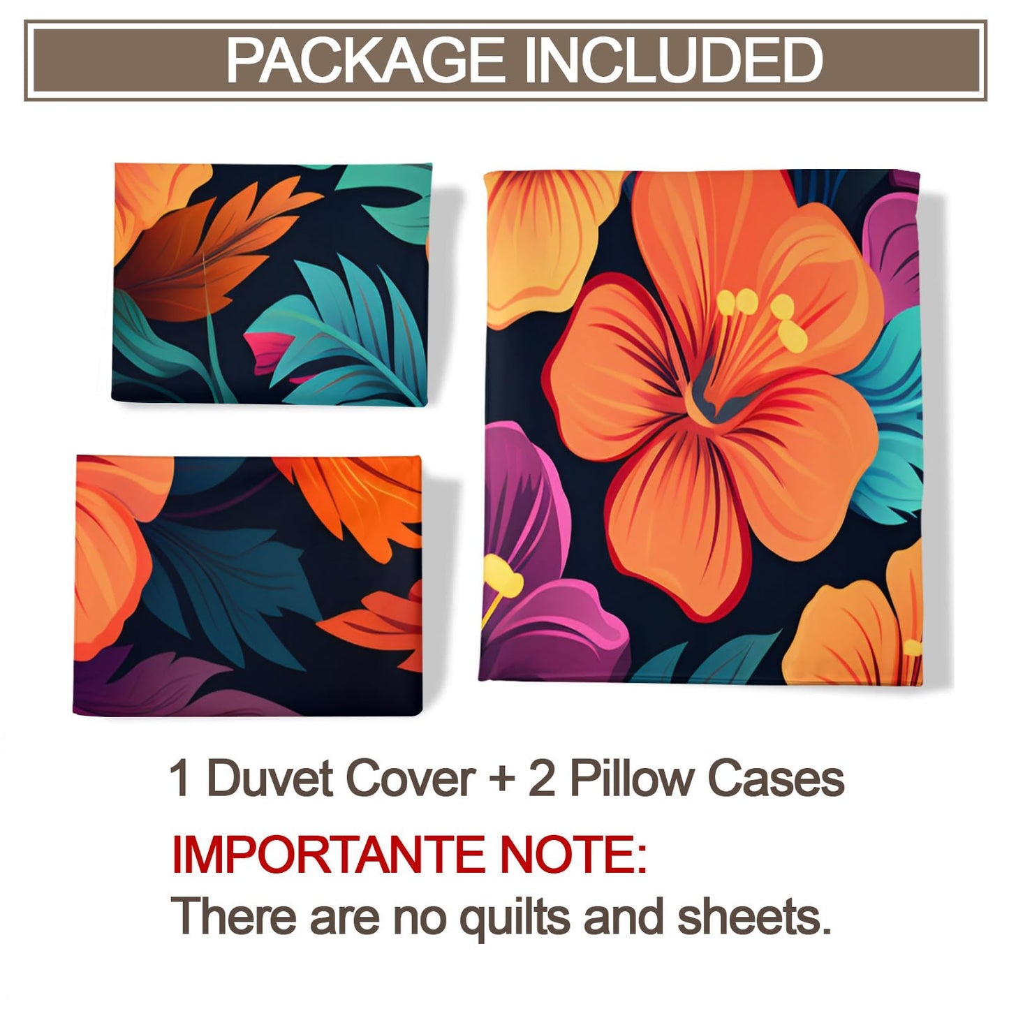 PAISUOQ Duvet Cover King - Farmhouse Flower Home Decor & Gifts, Blue Floral Bedding Set, Comforter Cover with 2 Pillow Shams, Microfiber Sea Ocean Plant Quilt Cover, Zipper & Ties