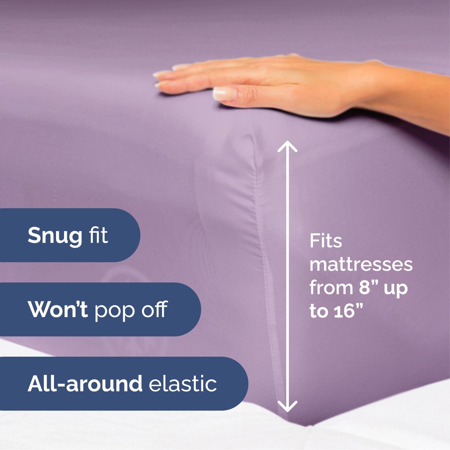 Queen Size 4 Piece Sheet Set - Ultra Soft & Cooling Bed Sheets - Fits 8 Inch to 16 inch Mattress - Wrinkle & Fade Free with Deep Pockets - Easy-Fit, Breathable & Comfy - Hotel Luxury Bedding - Lilac