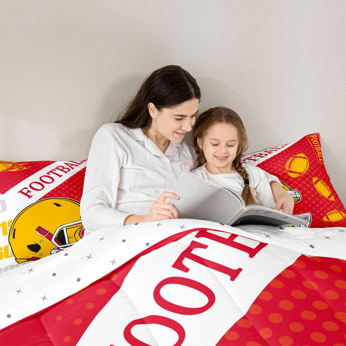 Feelyou Football Comforter Set Full Size Boys Bedding Set for Kids Boys Girls Football City Duvet Quilt Fans Gift Bedroom Decor Microfiber 3 Pcs with 2 Pillow Cases