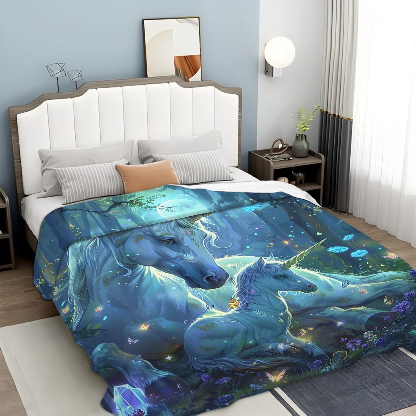 Tijuboni Unicorn Throw Blanket Unicorn Gifts for Girls Women Boys Men Kids Adults Soft Flannel Fleece Blanket for Couch Sofa Bed Home Decor 40"x50"