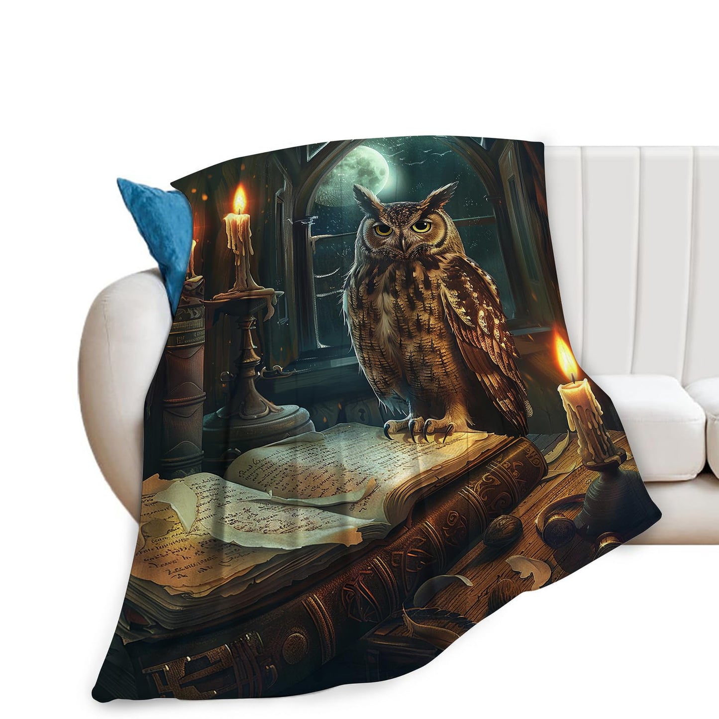 Baegopa Owl Blanket Owls Gifts for Women Girls Book Throw Blanket Cozy Plush Fleece Flannel Lightweight Fuzzy Party Blankets for Bed Decor 50"X40"