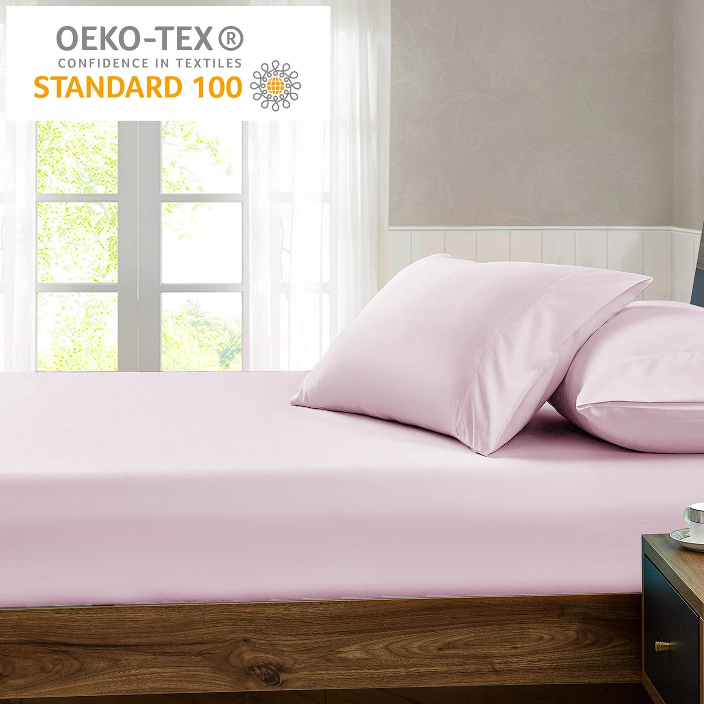 FreshCulture Queen Fitted Sheet - Hotel Quality, Ultra Soft & Breathable Brushed Microfiber, Deep Pocket, Cooling Fitted Sheets for Queen Size Bed (Light Pink)