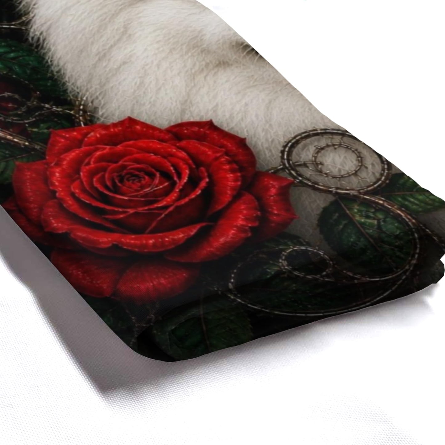 Wordatu Spring Summer Samoyed Red Rose Shower Curtain, Bathroom Decor Fabric Polyester Waterproof 12 Hooks 72Wx72H Inch for Bathtub and Bathroom