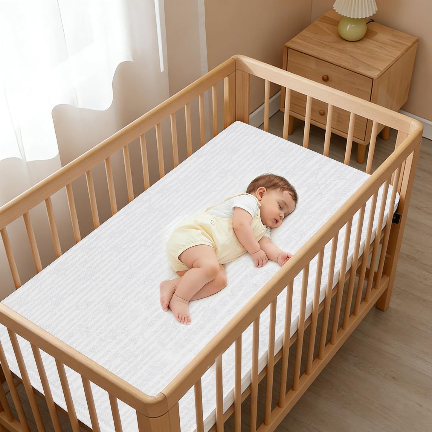 Crib Mattress Topper 52" x 27" x 2" for Toddler/Crib Bed, Memory Foam Wateproof Mattress Pad with Removable Cover