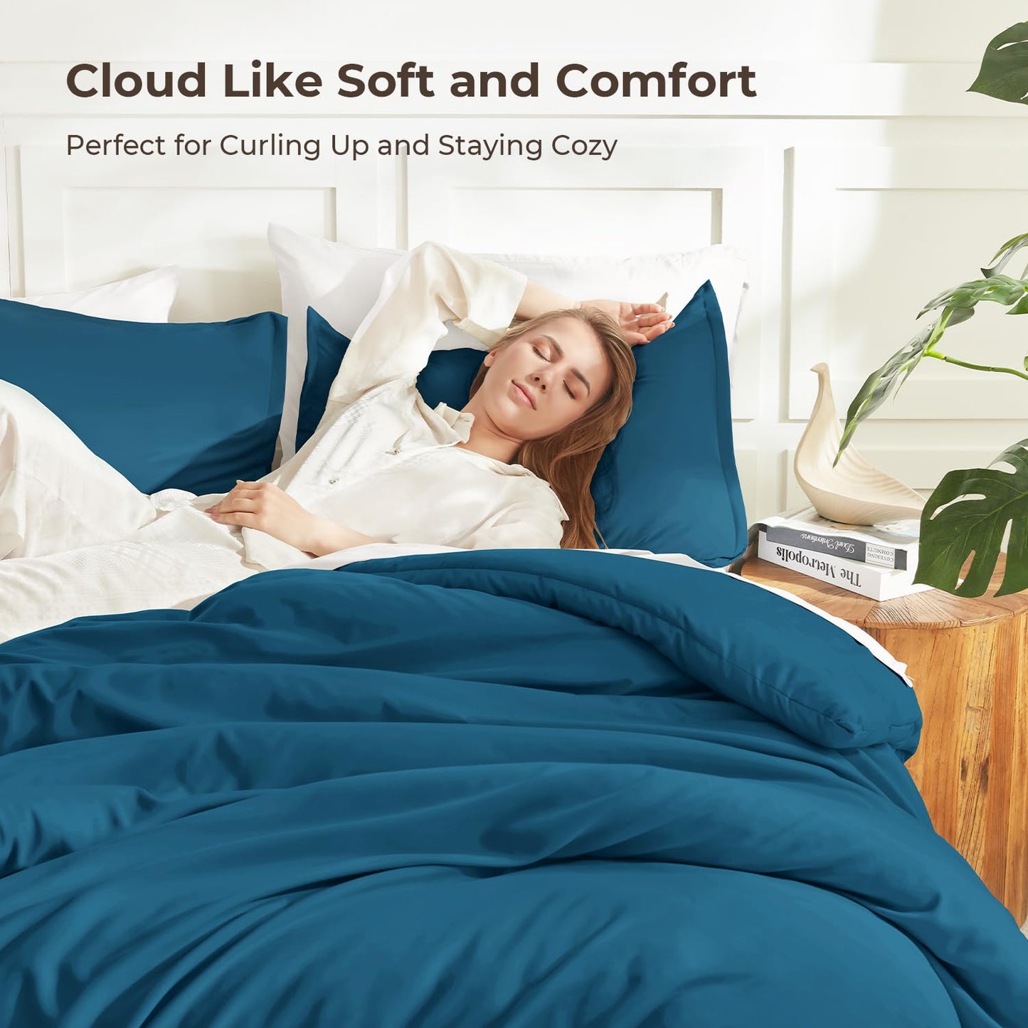 Litanika Teal Comforter King Size, 3 Pieces Turquoise Lightweight Solid Bedding Comforter Set, All Season Fluffy Bed Set (104x90In Comforter & 2 Pillowcases)