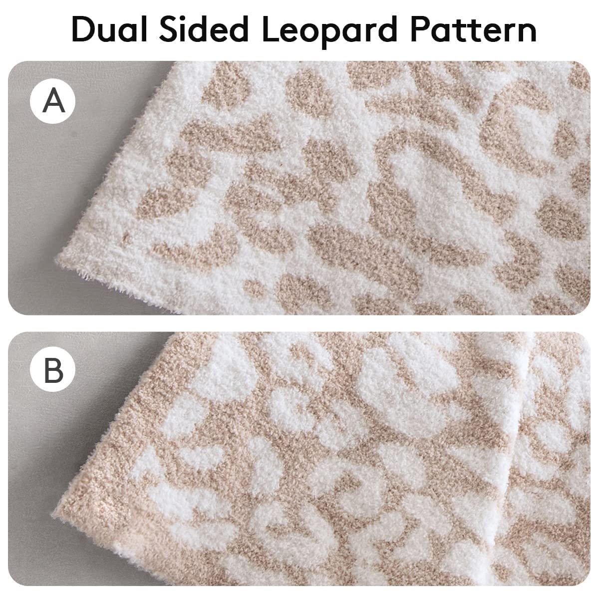 MH MYLUNE HOME Ultra Soft Leopard Throw Blanket (50x60 inches) Microfiber Blankets Plush Warm Reversible Cheetah Blanket Leopard Pattern Throw for Couch Bed Sofa - Khaki, 50"x60"