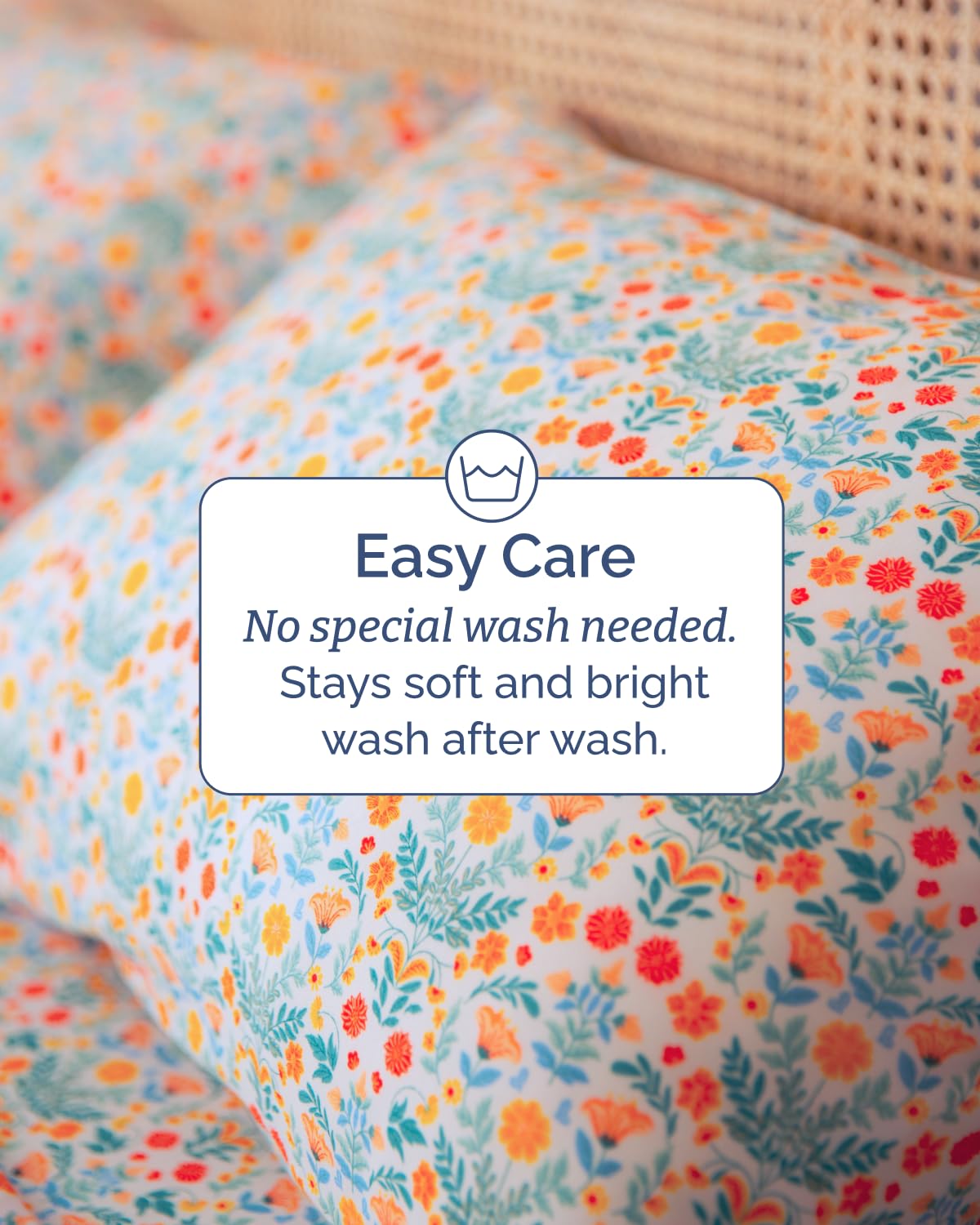 Floral Sheets - Flower Print Bed Sheet Set - 1 Flat, 1 Fitted & 2 Pillowcases w/ Deep Pockets - Comfy, Cozy, Wrinkle & Fade-Free - Boho Botanical Bedding - Soft, Breathable & Cooling - Full Size Set