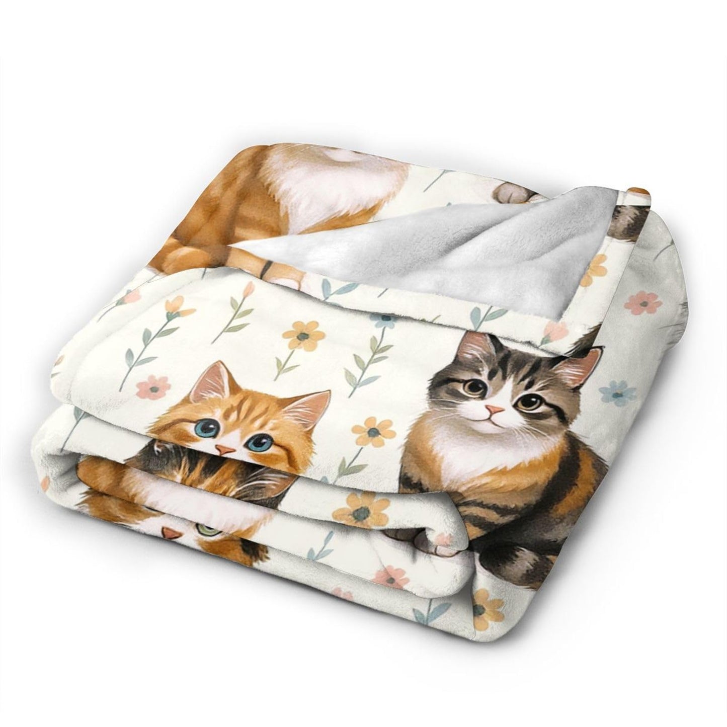 Cat Blanket Cute Kitten Throw Blanket Soft Warm Cozy Fleece Fuzzy Plush Cats Flannel Blankets Gifts for Boys Girls Women Kids Adults 40"X50"