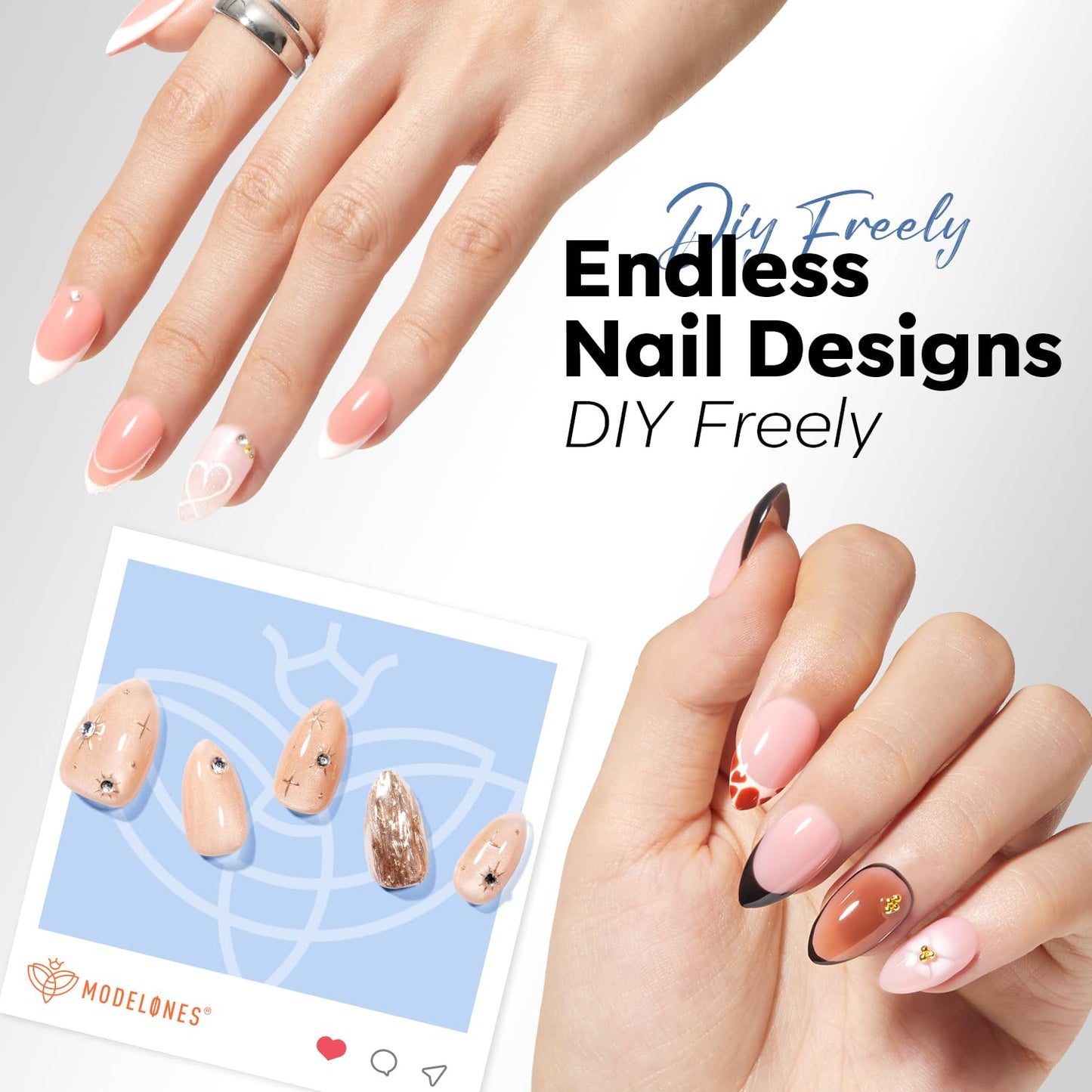 modelones Short Almond Nail Tips, 360pcs Pre-etched Clear Soft Press On Fake Nails Full Cover Half Matte Acrylic Gel Tips Extension for Salon & Home Use 15 Sizes