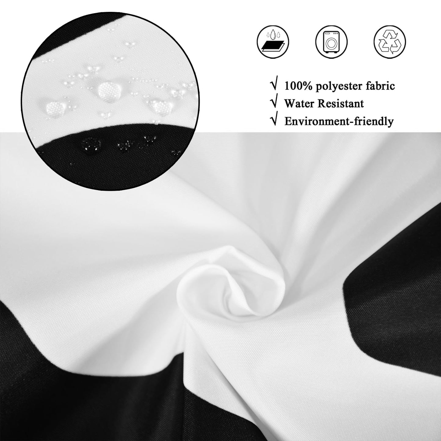 Caheansi Halloween Shower Curtain, Black and White Spooky Ghosts Icons Funny Cute Halloween Bathroom Curtain Waterproof Fabric Machine Washable with Hooks, 72" Wx72 L