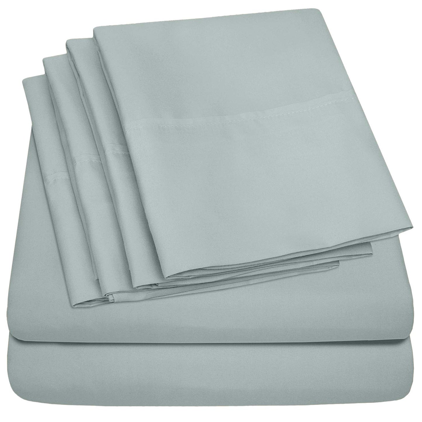 Sweet Home Collection 6 Piece Bed Sheet Set, Queen, Slate