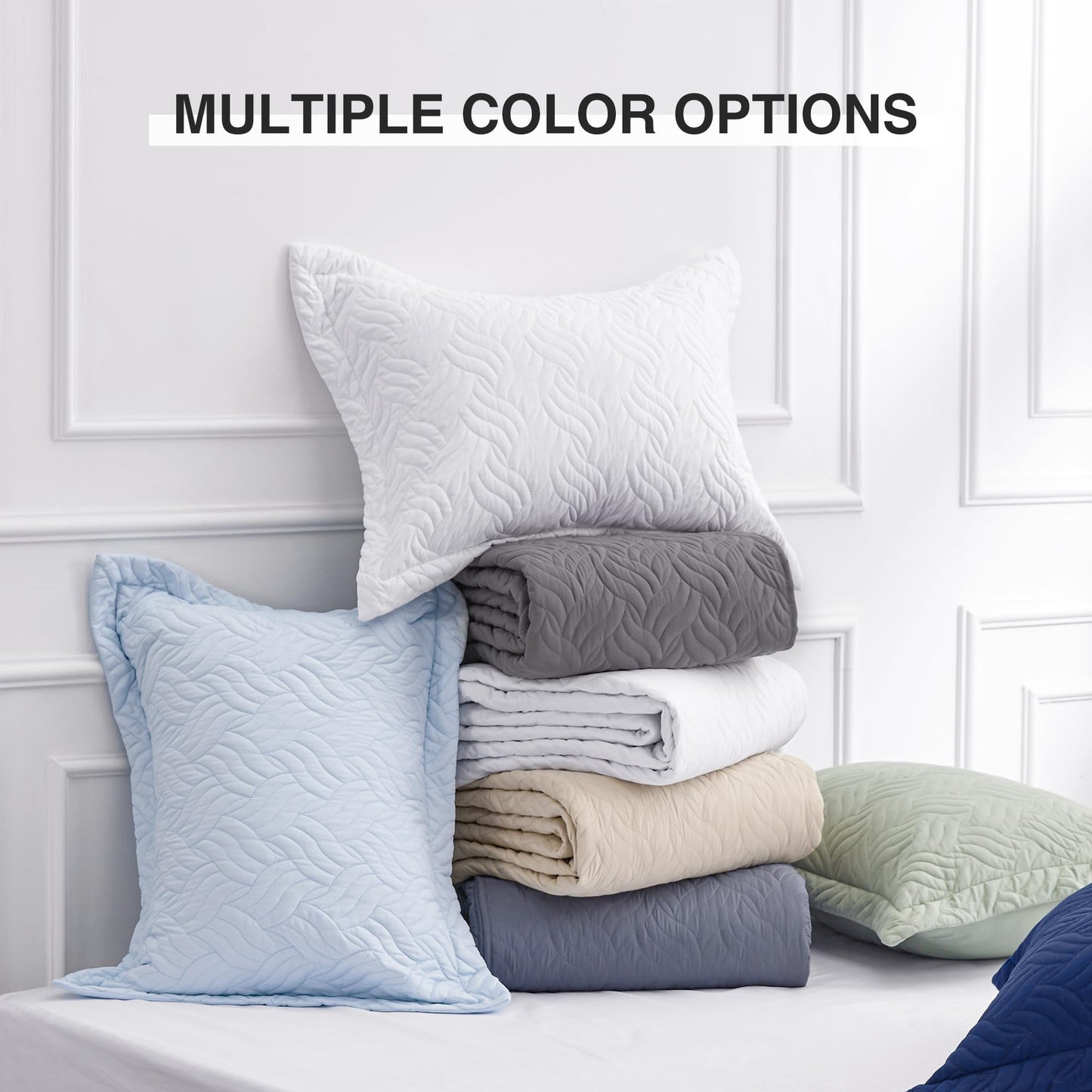 Love's cabin California King Size Quilt Bedding Set Grey Bedspread - Cal King Summer Lightweight Bedspread Comforter - Wave Pattern Coverlet for All Season - 3 Pieces (1 Quilt, 2 Pillow Shams)