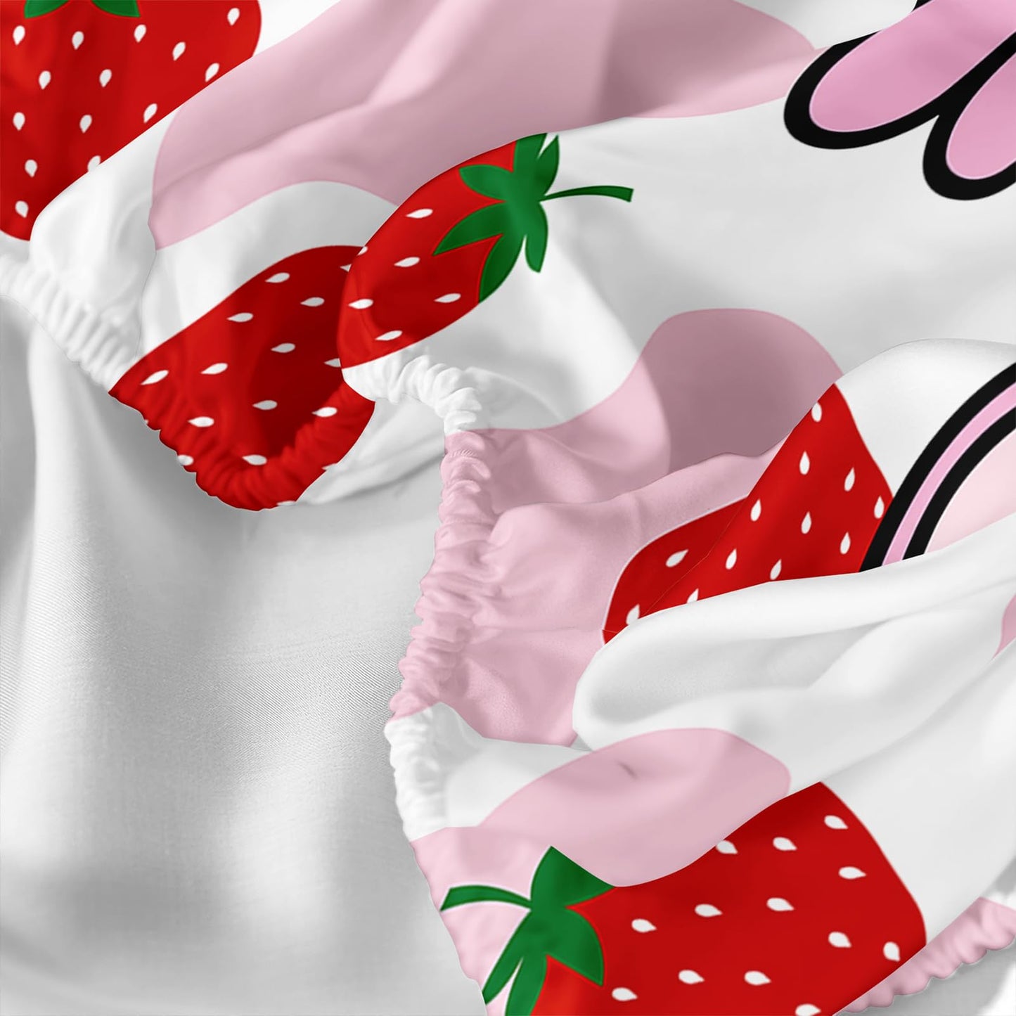 QOOMO Cartoon Axolotl Bedding for Boys and Girls Pink Cow Print Kids Sheets Set Strawberry Milk Breathable Room Decoration Twin Size 1 Fitted Sheet, 1 Flat Sheet, 2 Pillow Cases