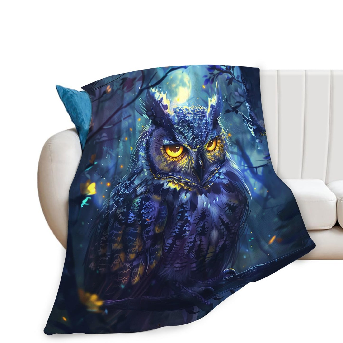 Tijuboni Owl Throw Blanket Owl Gifts for Girls Boys Women Men Kids Adults Soft Flannel Fleece Blanket for Couch Sofa Bed Home Decor 40"x50"