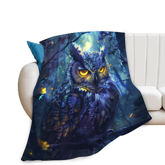 Tijuboni Owl Throw Blanket Owl Gifts for Girls Boys Women Men Kids Adults Soft Flannel Fleece Blanket for Couch Sofa Bed Home Decor 40"x50"