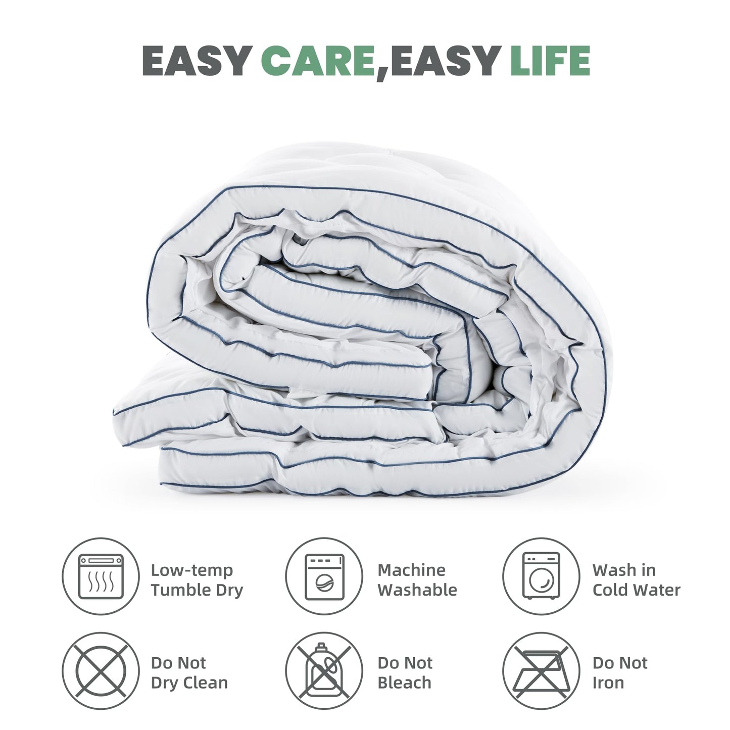 BDEUS Twin Mattress Pad, Extra Thick 1450GSM Mattress Topper, Four Leaf Clover Soft Mattress Protector Cover with 21" Deep Pocket for Back Pain Relief, 3D+7D Down Alternative Fill Overfilled, White
