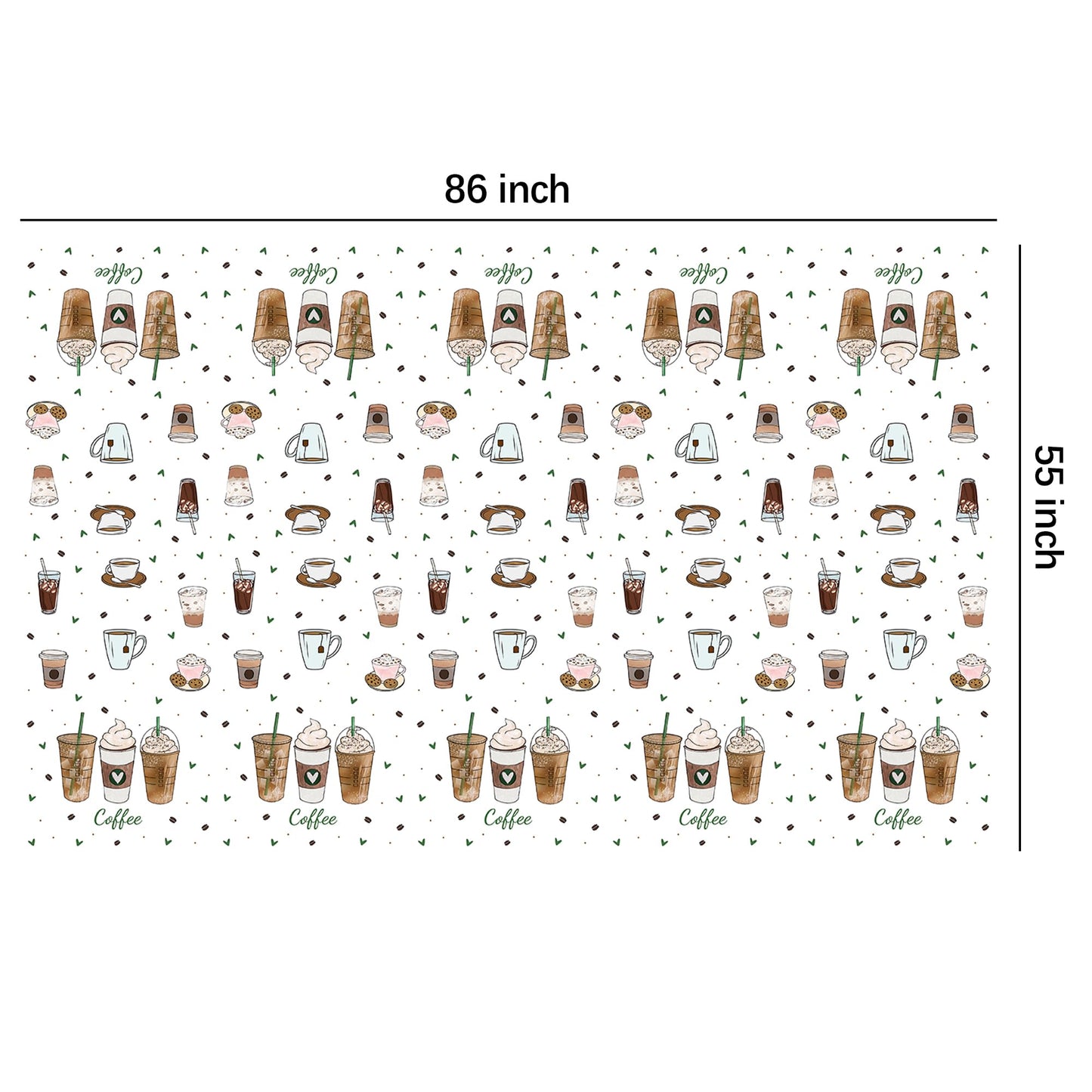 APOWBLS Coffee Party Decorations Tablecloth for Birthday Baby Shower, 3 Pack Disposable Latte Fun Coffee Theme Party Supplies Table Cover, 55in x 86in