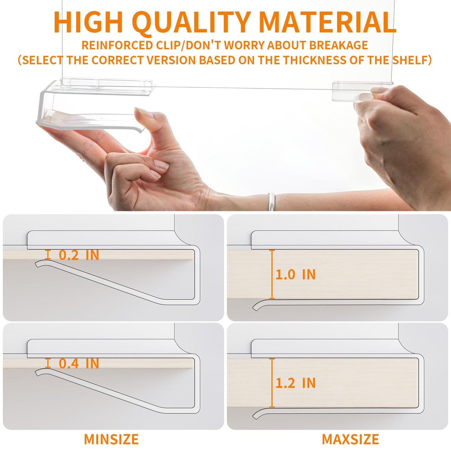 Yieach Adjustable Height Clear Shelf Dividers,6 Pack Acrylic Closet Shelf Dividers for Organization,11.1 Inch Tall Vertical Plastic Shelf Separators for Towel,Sweater,Towel Organizers and Bookshelf