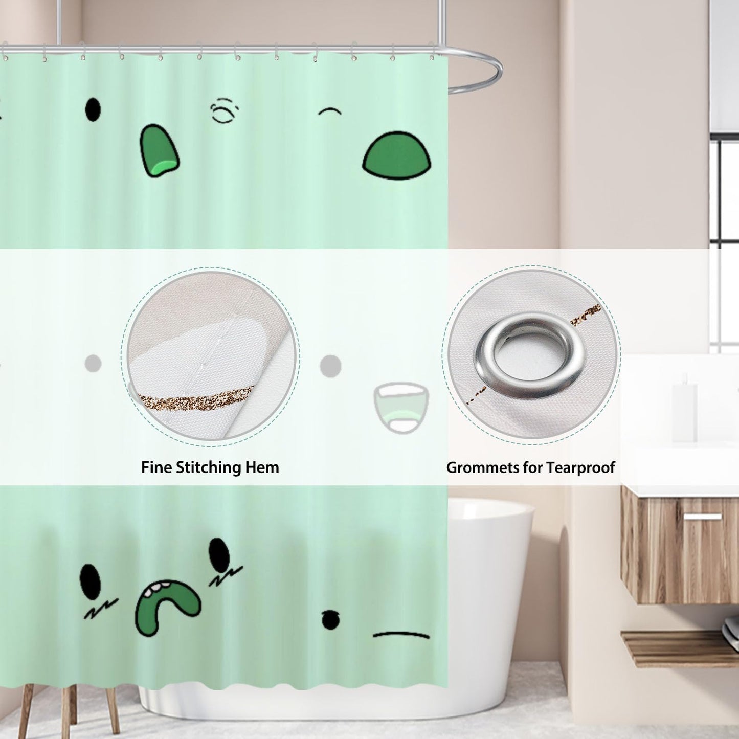 Funnytree Questing Duo Shower Curtain, Land of Ooo Explorer Bathroom Decor, Waterproof Fabric Durable Easy Care Washable, 72"X72"(Hooks Not Included) SC00318-002