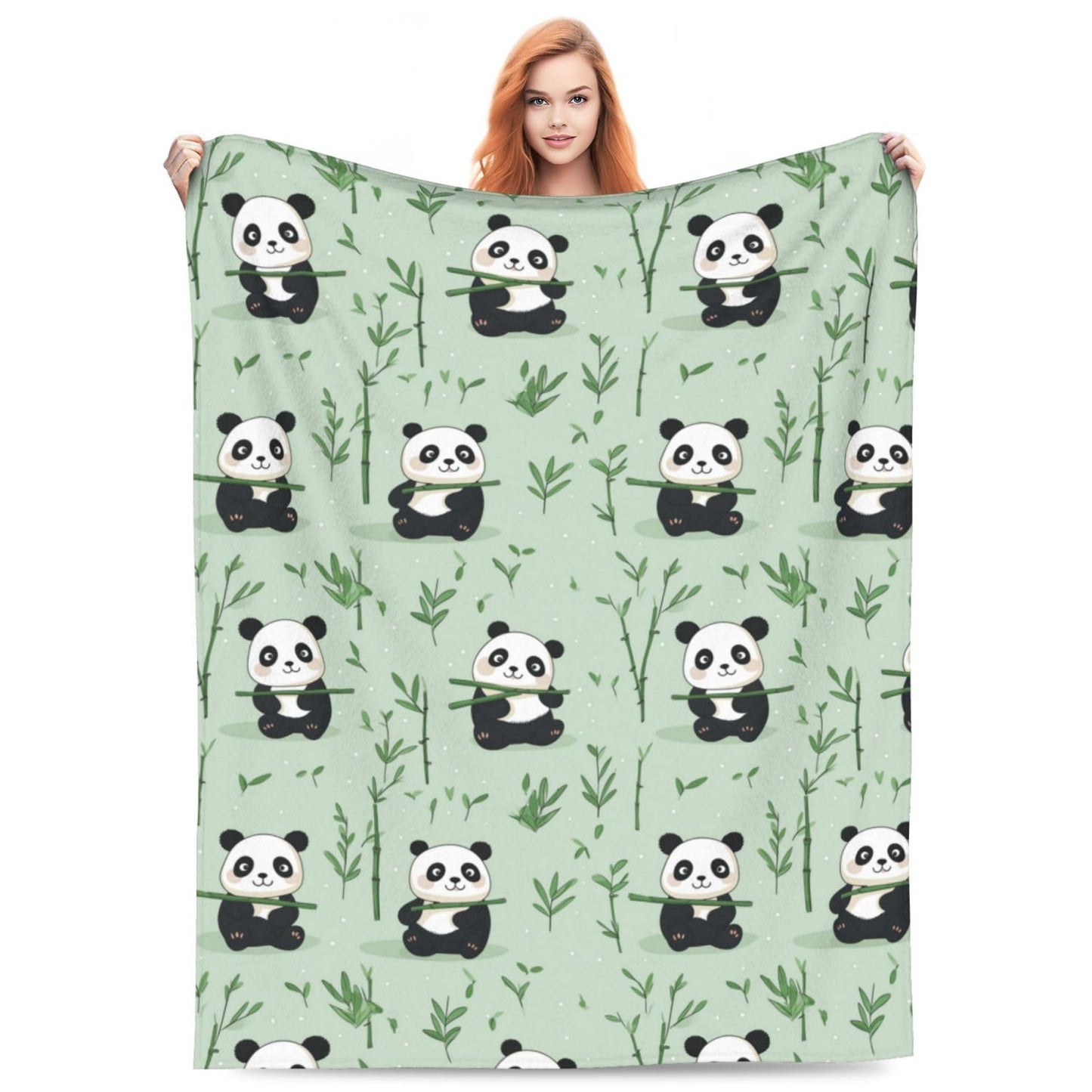 amepay Cute Baby Pandas Blanket Gifts for Panda Lover Adults Kids Girls Cartoon Flannel Throw Blankets Soft Fuzzy Lightweight for Home Decor Couch Bed Sofa 60x50 Inches