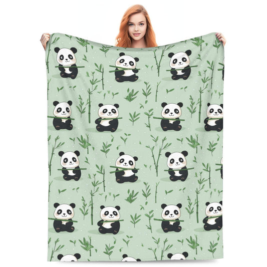 amepay Cute Baby Pandas Blanket Gifts for Panda Lover Adults Kids Girls Cartoon Flannel Throw Blankets Soft Fuzzy Lightweight for Home Decor Couch Bed Sofa 60x50 Inches